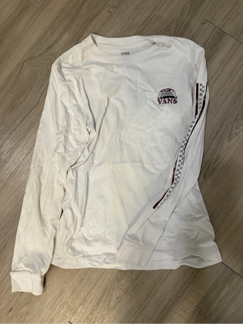 Vans White Long-Sleeve Logo Tee
